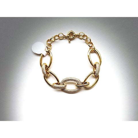 Bold Oval Link Gold-Plated Bracelet