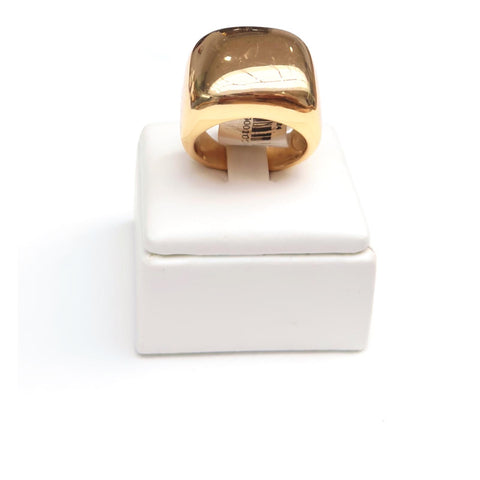 Gold-Plated Square Dome Ring