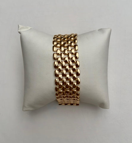Wide Gold-Plated Link Bracelet