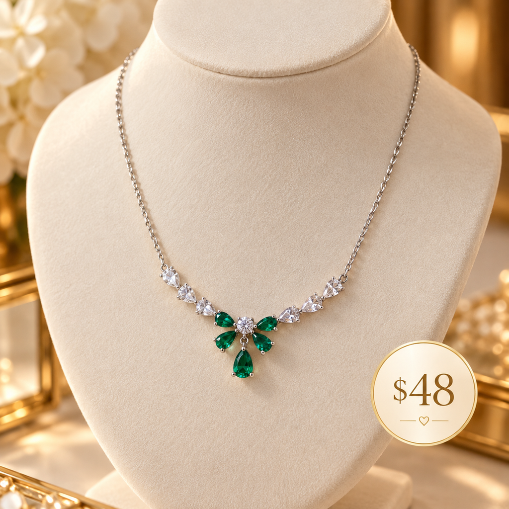 Emerald Green Zirconia Necklace