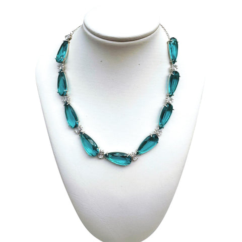 necklace with blue crystal
