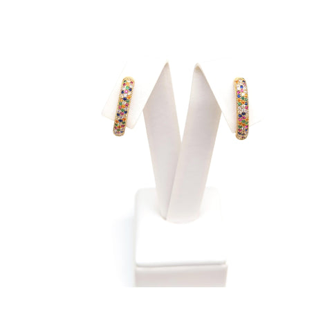 Rainbow Pavé Hoop Earrings