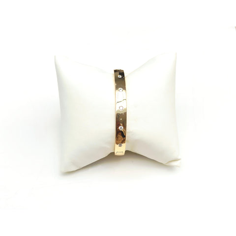 Gold-Plated Bangle with Crystals