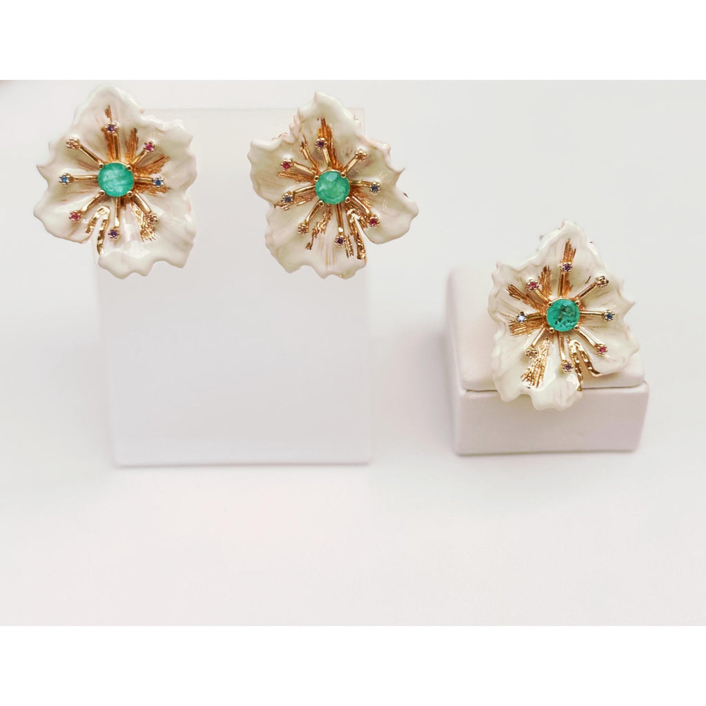 Gold-Plated Floral Earrings