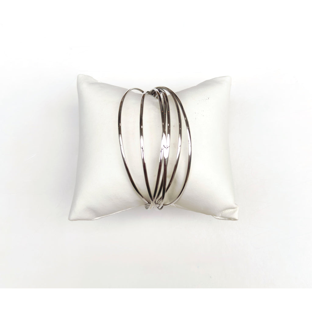 Set of Thin Silver Bangles