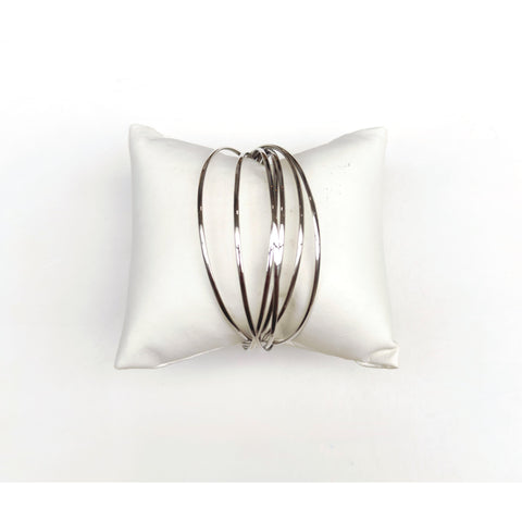 Set of Thin Silver Bangles