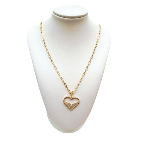 Gold-Plated Heart Pendant Necklace