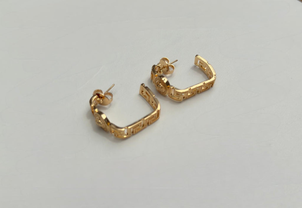 Gold Medusa Earrings