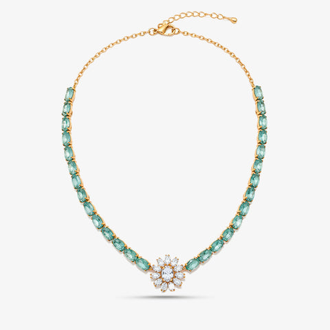 Blue Radiance Floral Necklace