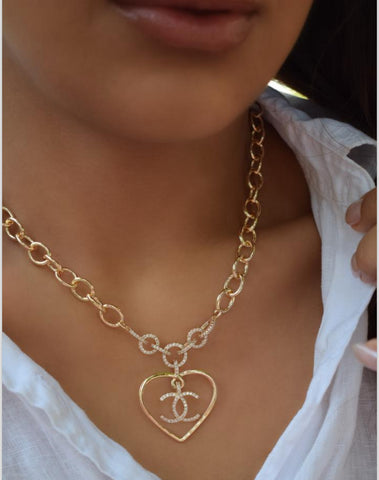 Golden Heart Charm Necklace