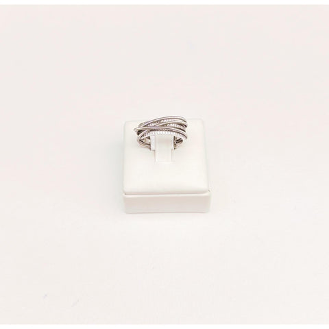 silver and crystal ring