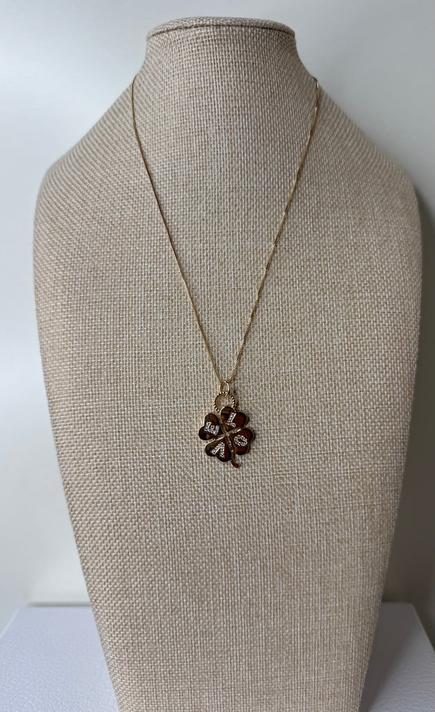 Golden Clover Pendant Necklace