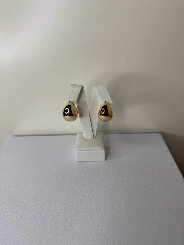 Sculpted Gold Teardrop Earrings
