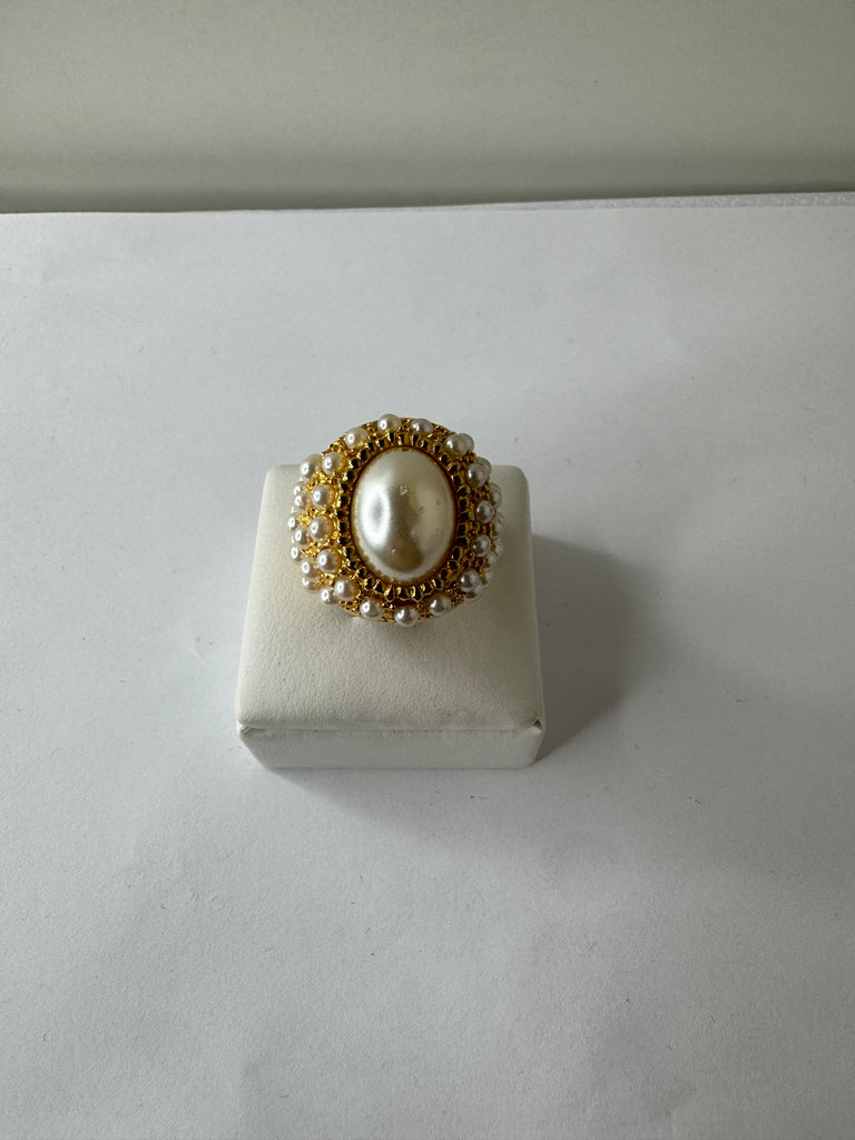 Regal Pearl Cluster Ring