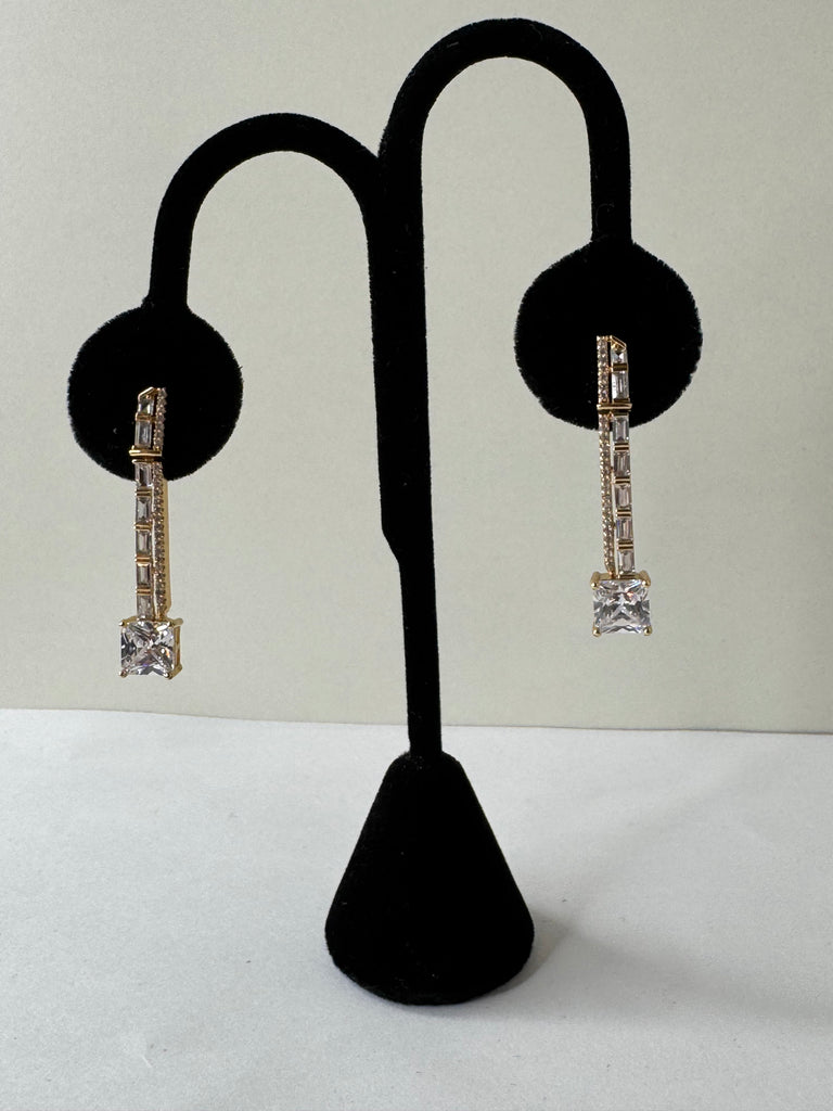 Glam Baguette Drop Earrings