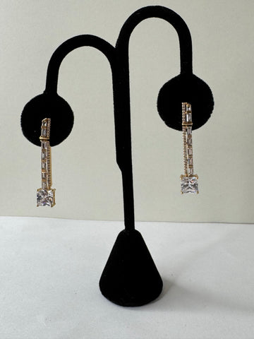 Glam Baguette Drop Earrings