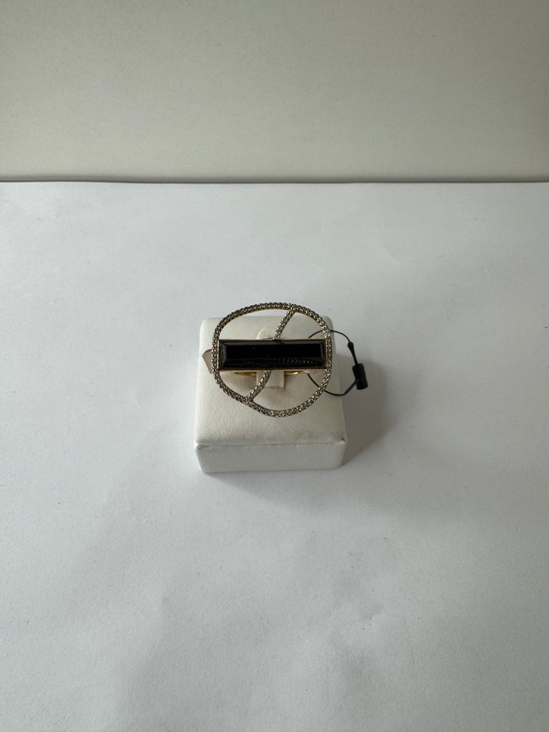 Black Bar and Crystal Orbit Ring