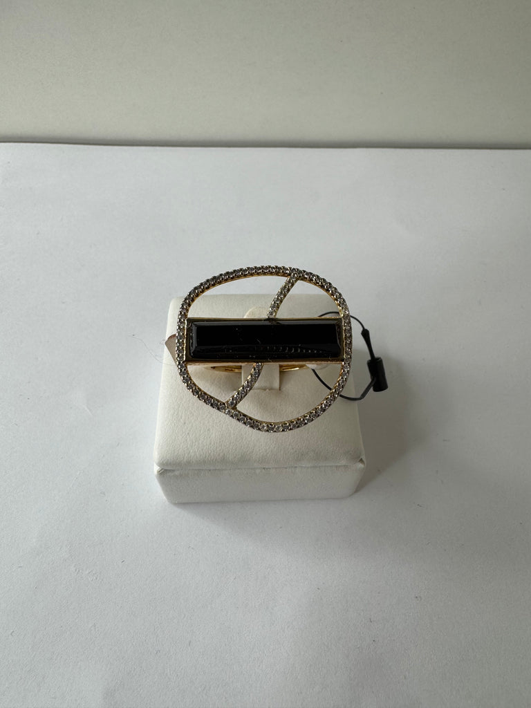 Black Bar and Crystal Orbit Ring