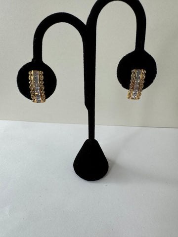 Crystal Column Huggie Earrings