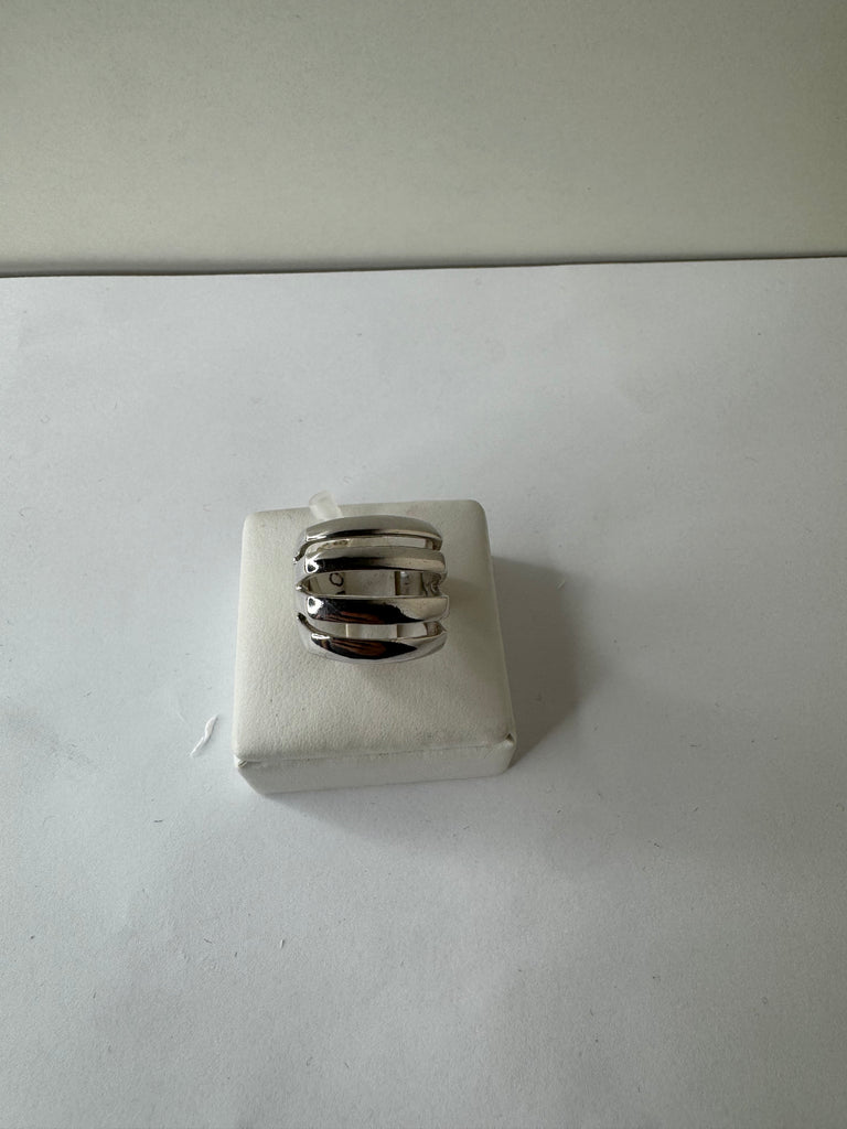 Sleek Silver Stacked Ring