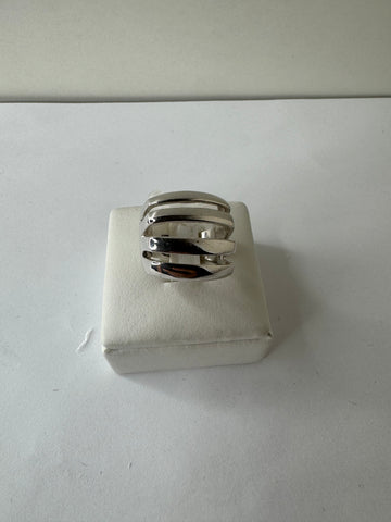 Sleek Silver Stacked Ring