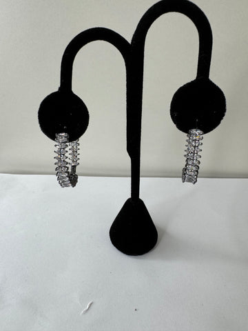 Silver Luxe CZ Hoop Earrings