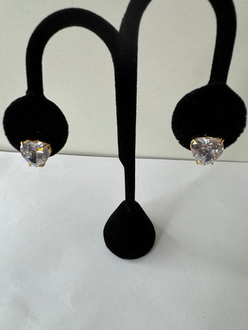 Golden Heart-Shaped Studs