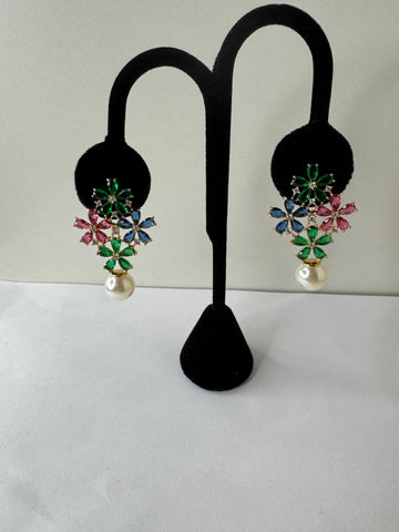 Garden Bloom Pearl Drop Earrings