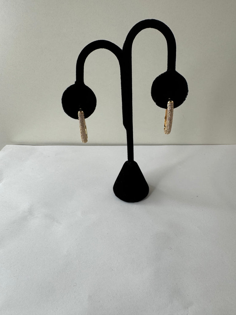 Gold Micro Pavé Hoop Earrings