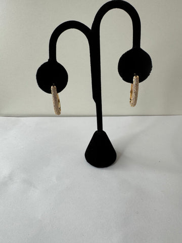 Gold Micro Pavé Hoop Earrings