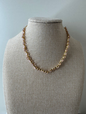 Blush + Gold Geometric Beaded Necklace