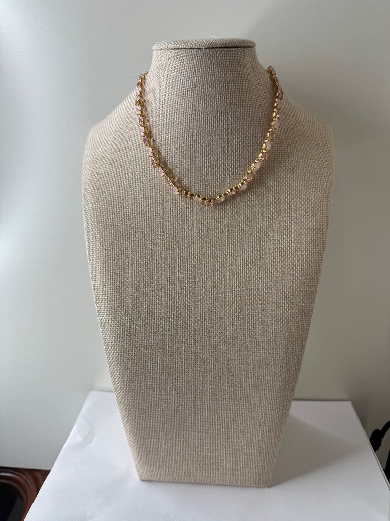 Blush + Gold Geometric Beaded Necklace