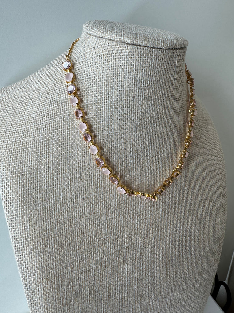 Blush + Gold Geometric Beaded Necklace