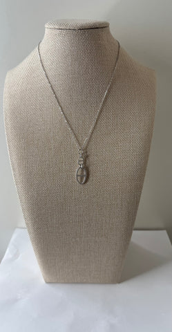 Silver Buckle Link Pendant Necklace