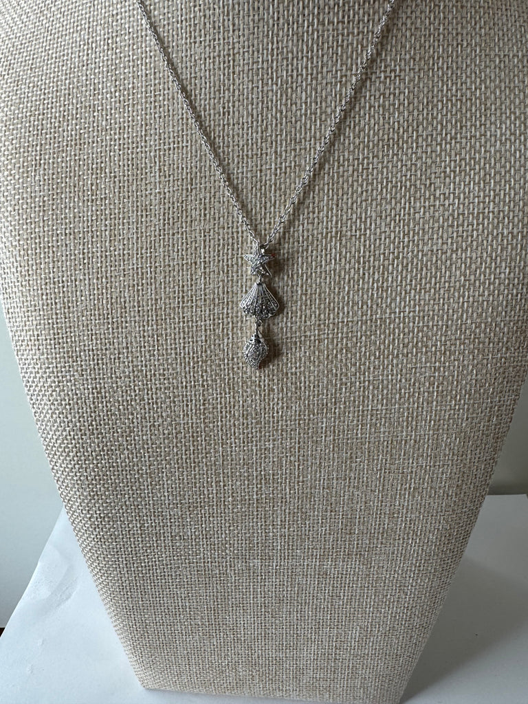 Triple Charm Star & Fan Necklace