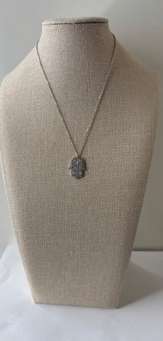 Silver Hamsa Protection Necklace