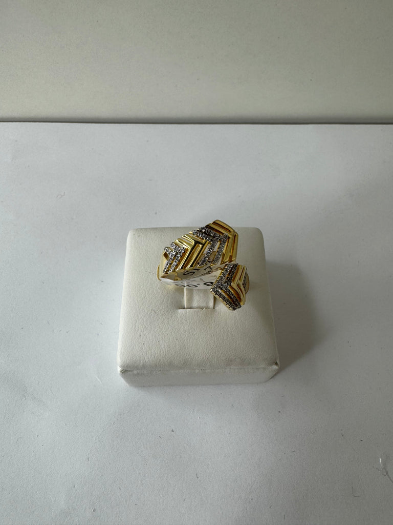 Chevron Pavé Statement Ring