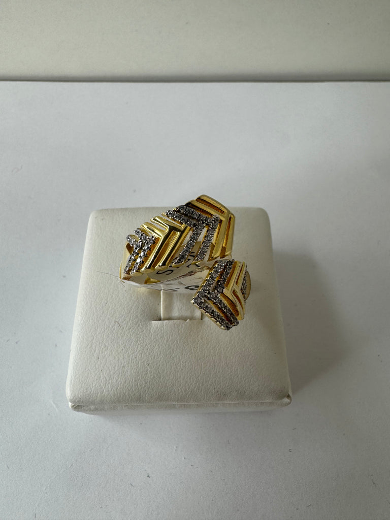 Chevron Pavé Statement Ring