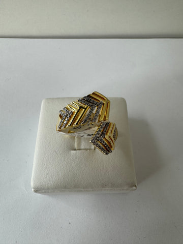 Chevron Pavé Statement Ring