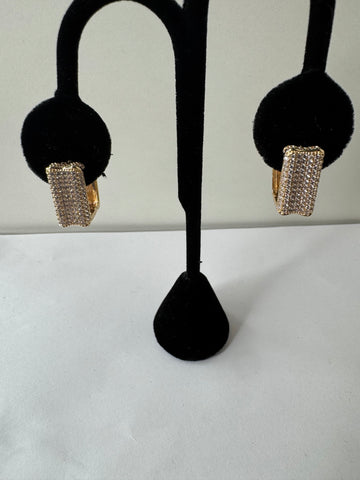 Rectangular Pavé Statement Earrings