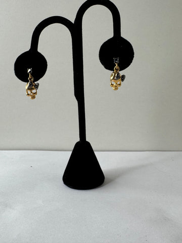 Skull & Bow Charm Earrings