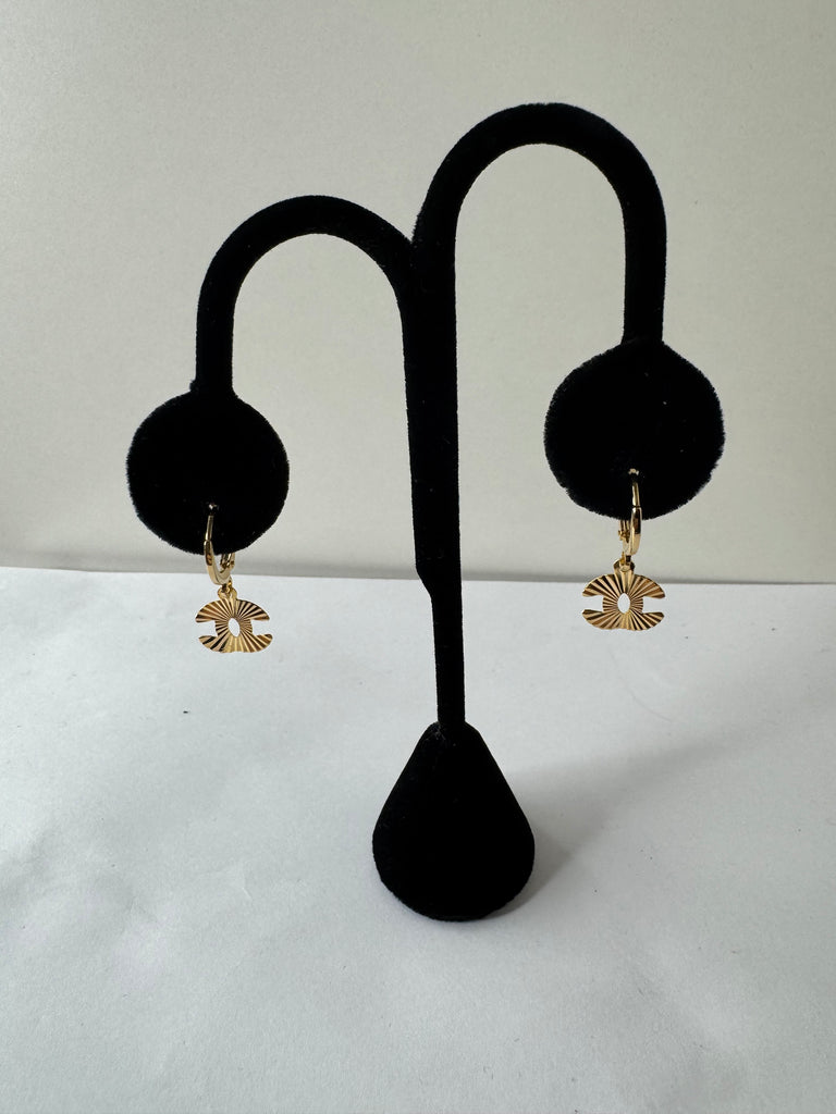 Golden Sunburst Drop Earrings