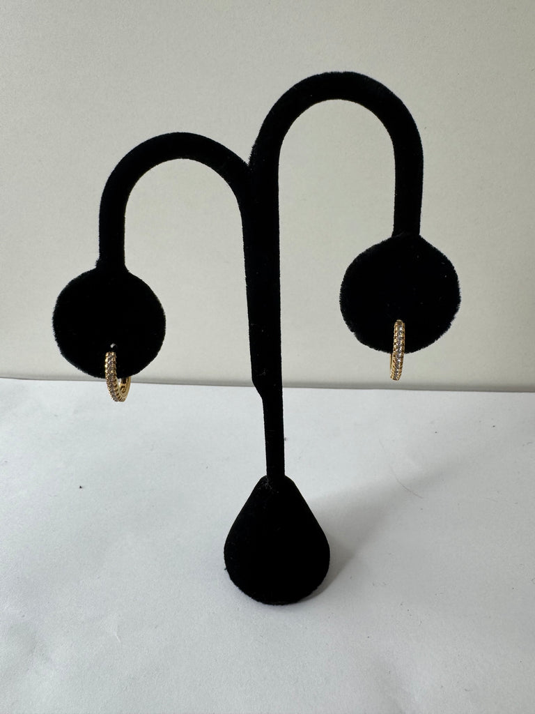 Gold Micro Pavé Hoops