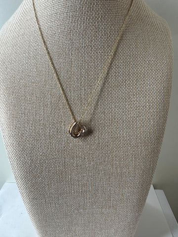 Twisted Heart Gold Necklace