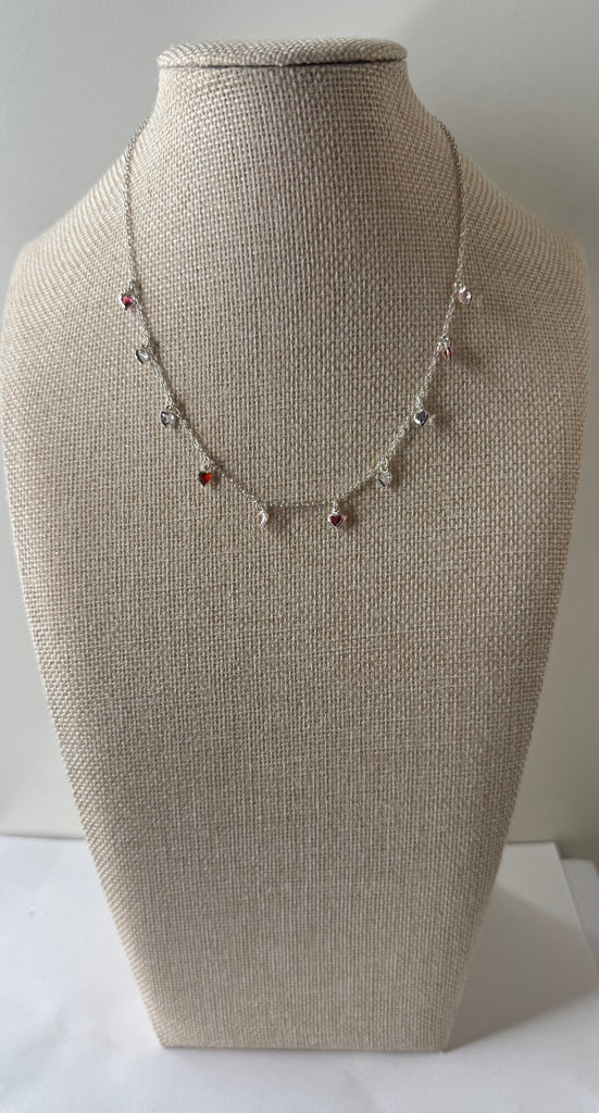 Silver Heart Charm Choker
