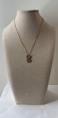 Crystal double Pendant necklace
