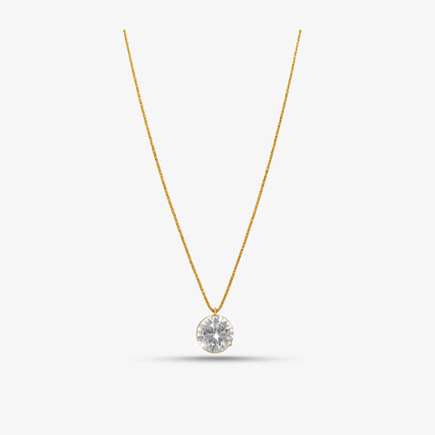 necklace with light point, zirconia plated 18 gold
